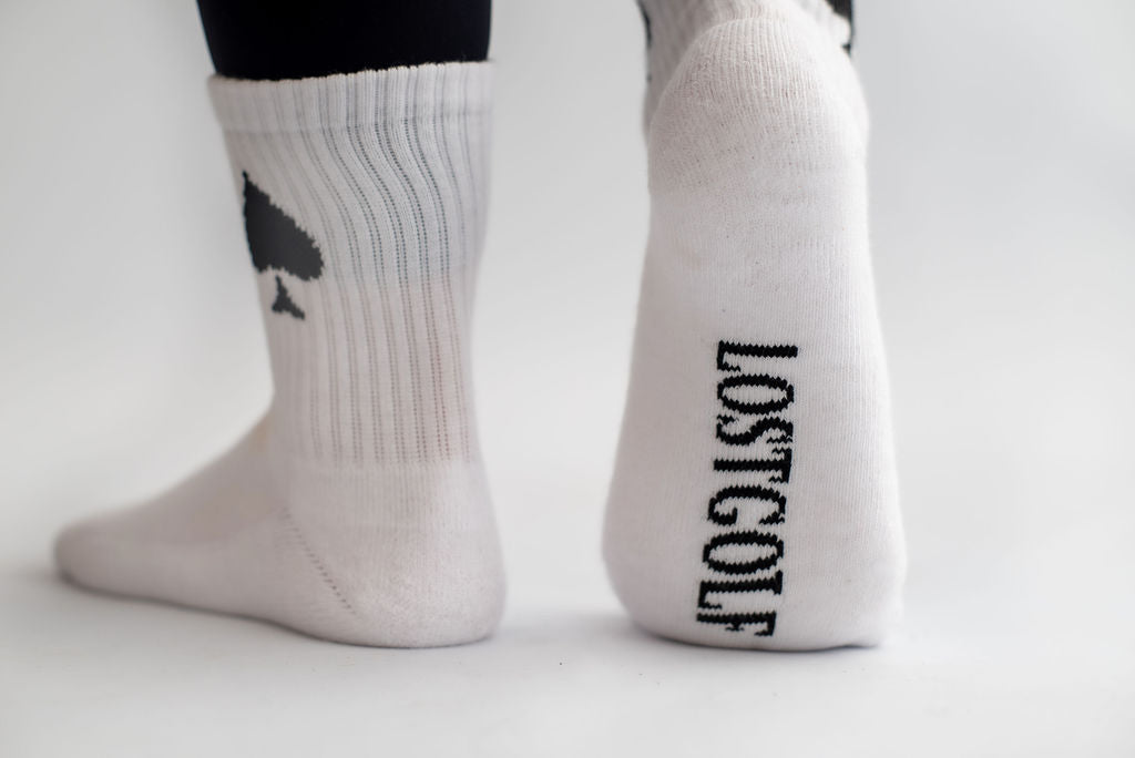 Lightweight mid-crew socks for golf, tennis, or casual style